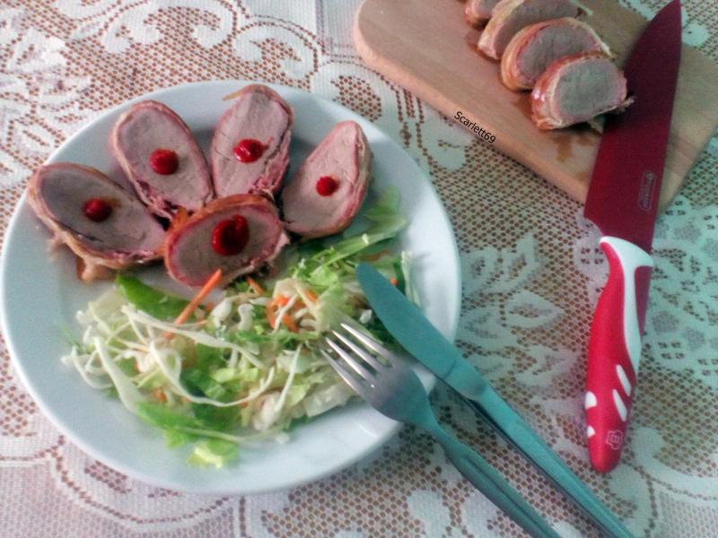 Bacon-be göngyölt szűzérme Bacon-be göngyölt szűzérme