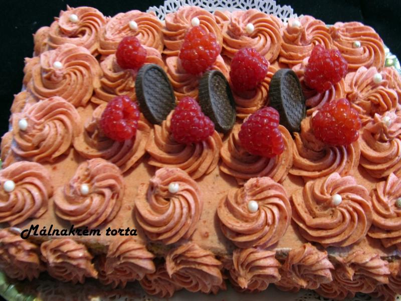 Málnakrém torta